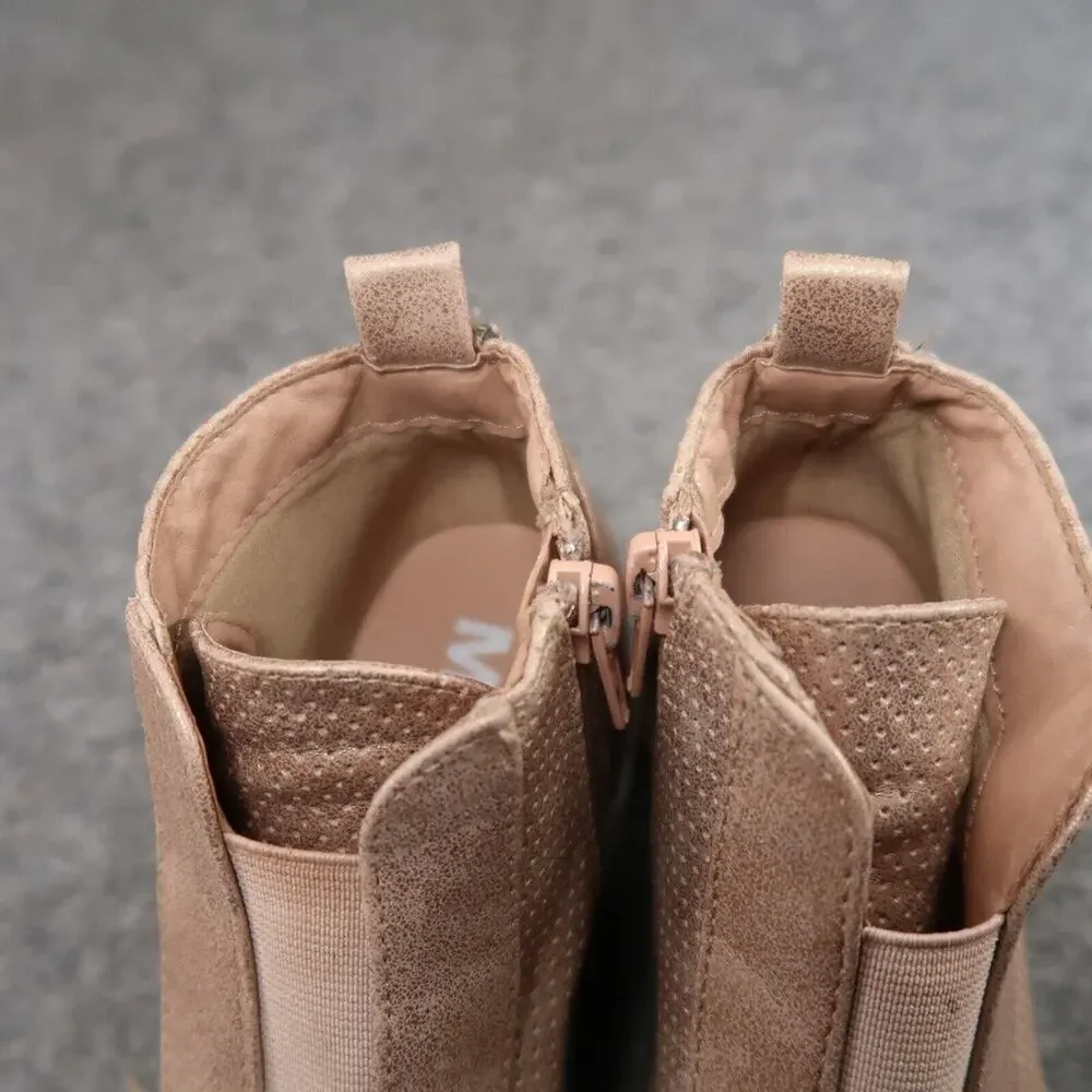 Mia Kids Shoes Girls 12 Sneakers Fashion Hidden Wedge Perforated Zip Rose Gold
